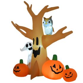 7.5ft Lighted Halloween Inflatable Tree with Owl, Ghost & Pumpkins 7.5ft Lighted Halloween Inflatable Tree with Owl, Ghost & Pumpkins