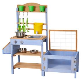 Outdoor Gardening & Nature Play Station for Kids, Blue & Natural Outdoor Gardening & Nature Play Station for Kids, Blue & Natural